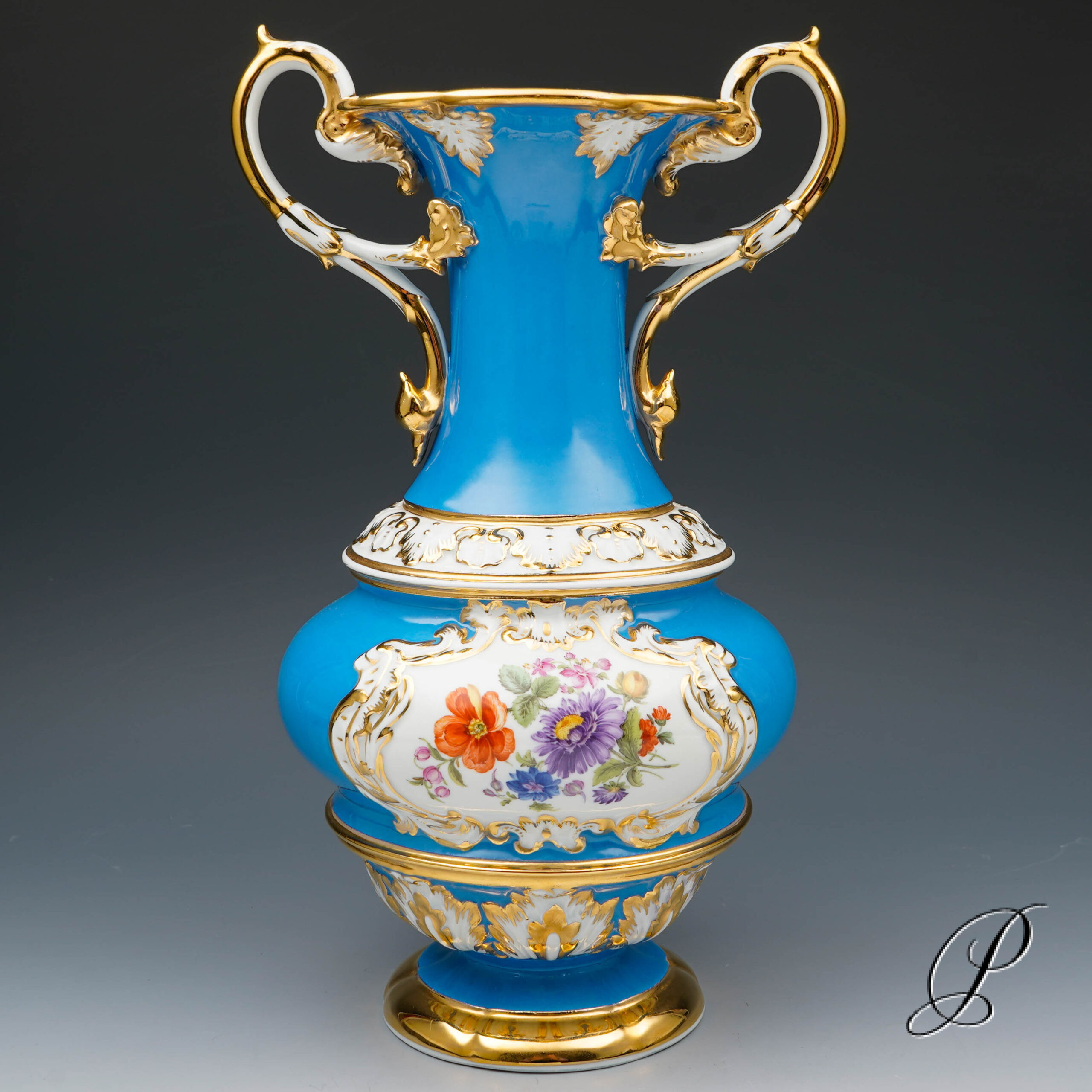 traumhafte Prunkvase Meissen 1.Wahl Knaufzeit um 1880 – Bild 6