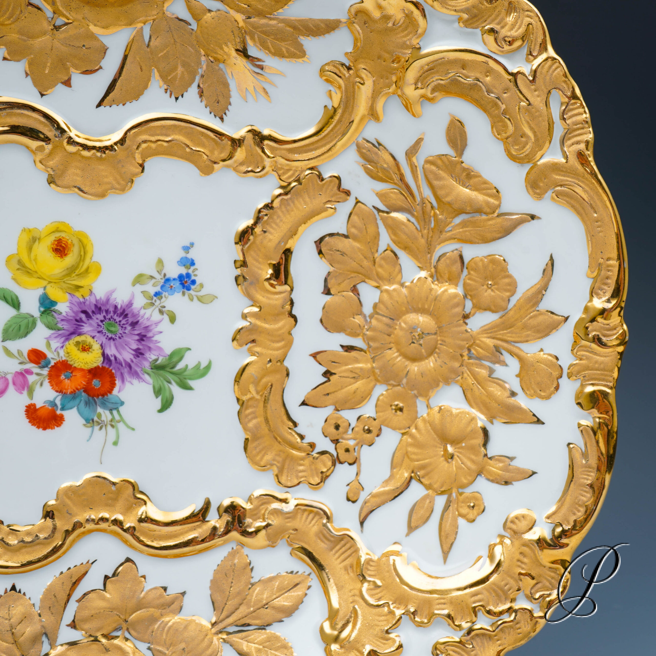 wunderschöner großer Prunkteller Meissen 1.Wahl – Bild 3