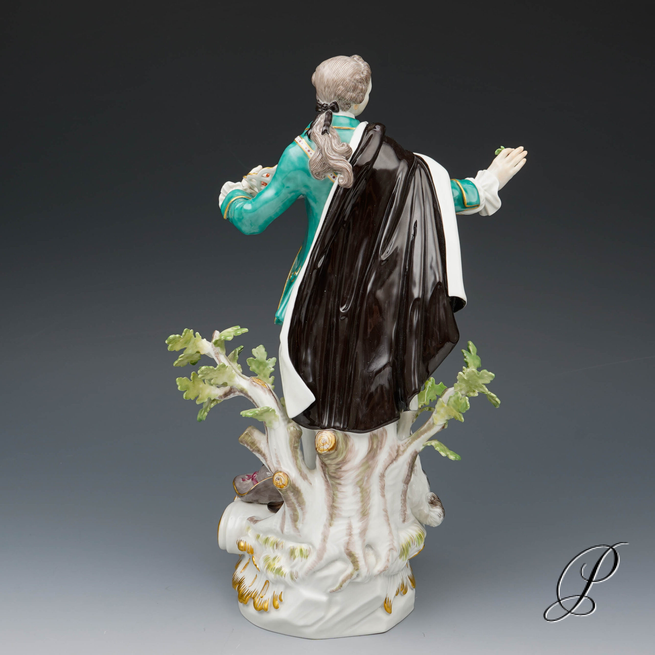 wunderschöne große Meissen Figur 1.Wahl - Schäfer mit Hund und Korb – Bild 5