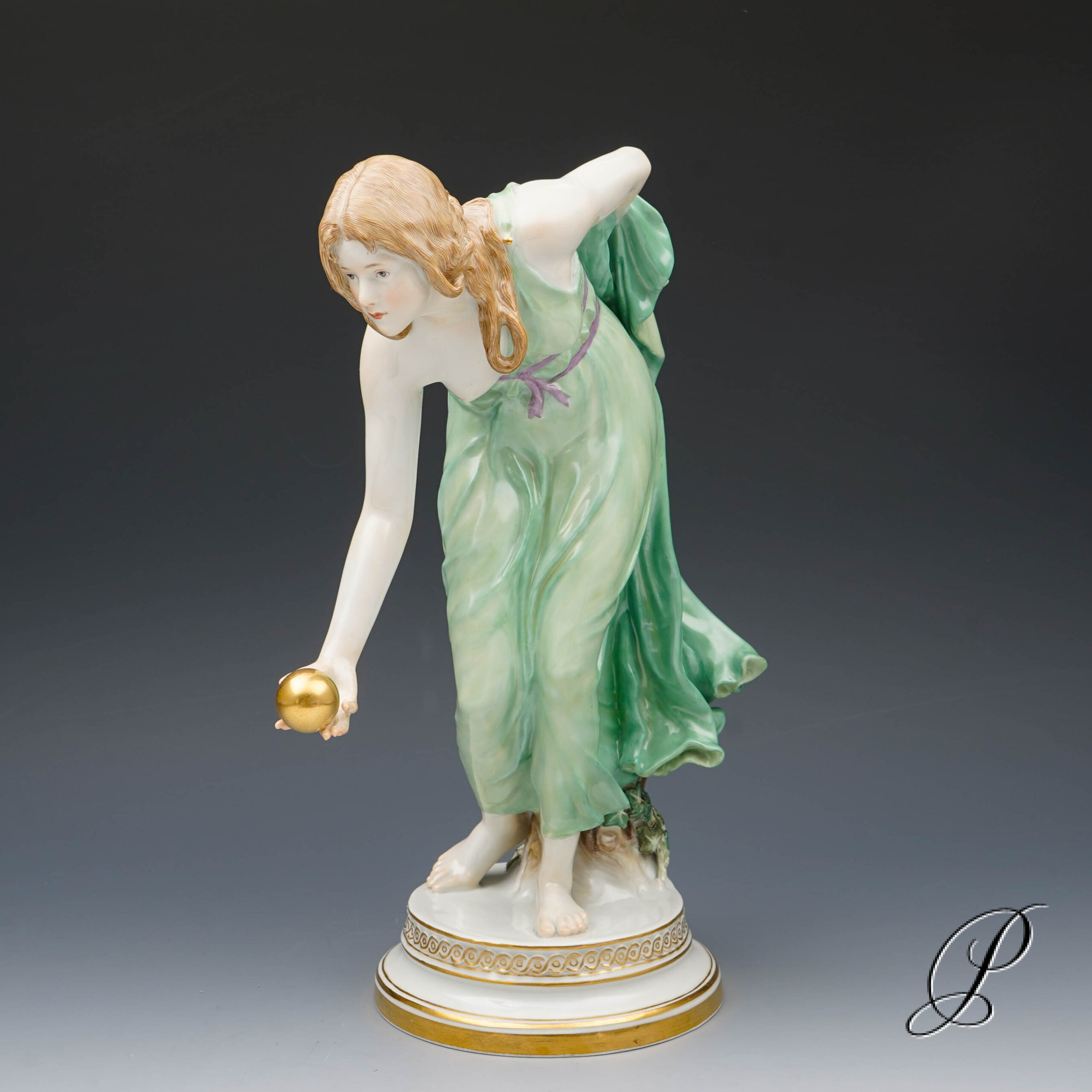 Meissen Figur 1.Wahl die Kugelspielerin - Jugendstil
