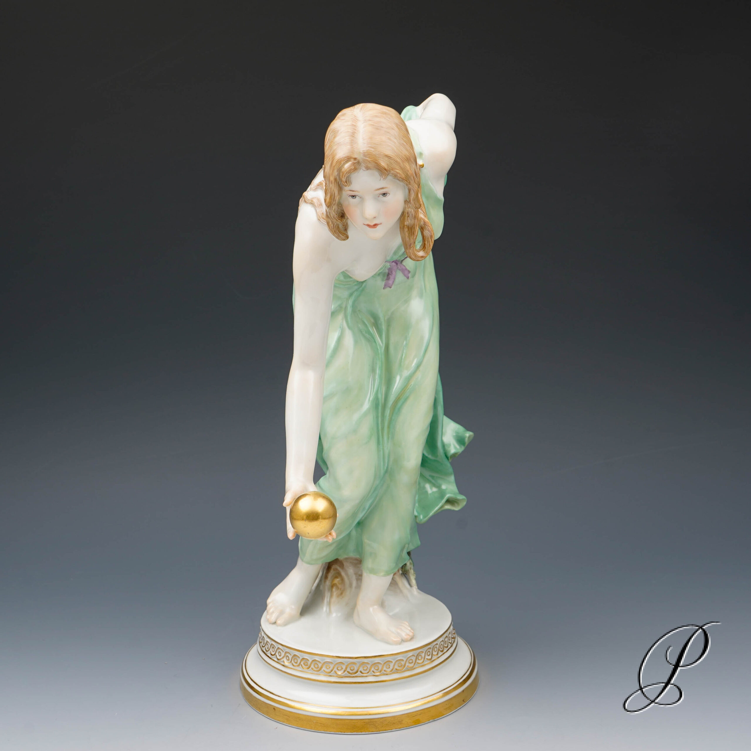 Meissen Figur 1.Wahl die Kugelspielerin - Jugendstil – Bild 5