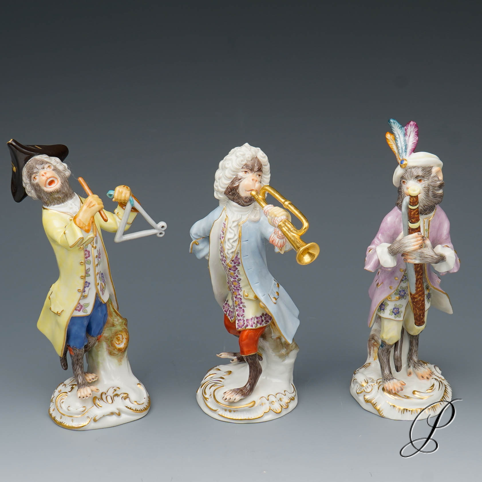 Komplette Affenkapelle Meissen 1.Wahl - 21 Affen plus Notenpult – Bild 7