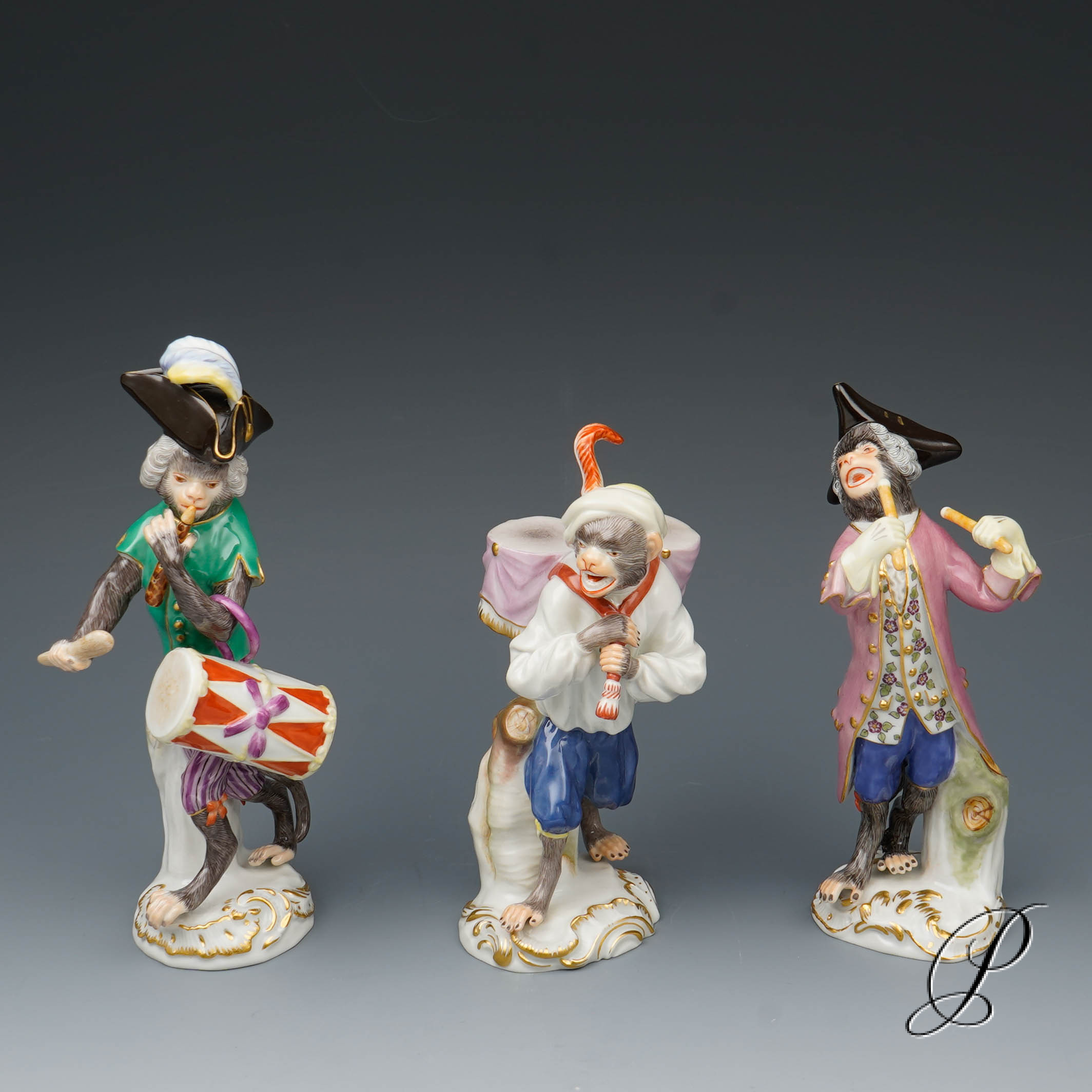 Komplette Affenkapelle Meissen 1.Wahl - 21 Affen plus Notenpult – Bild 9