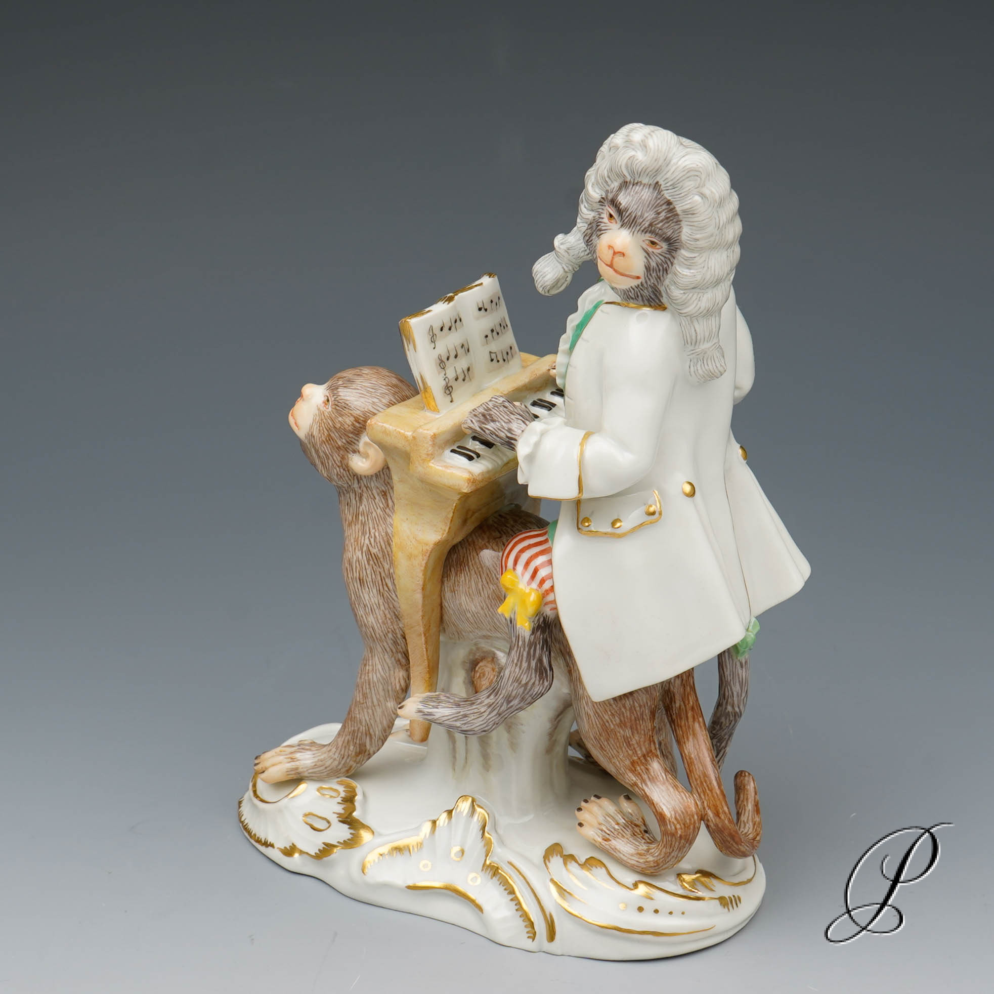 Komplette Affenkapelle Meissen 1.Wahl - 21 Affen plus Notenpult – Bild 11