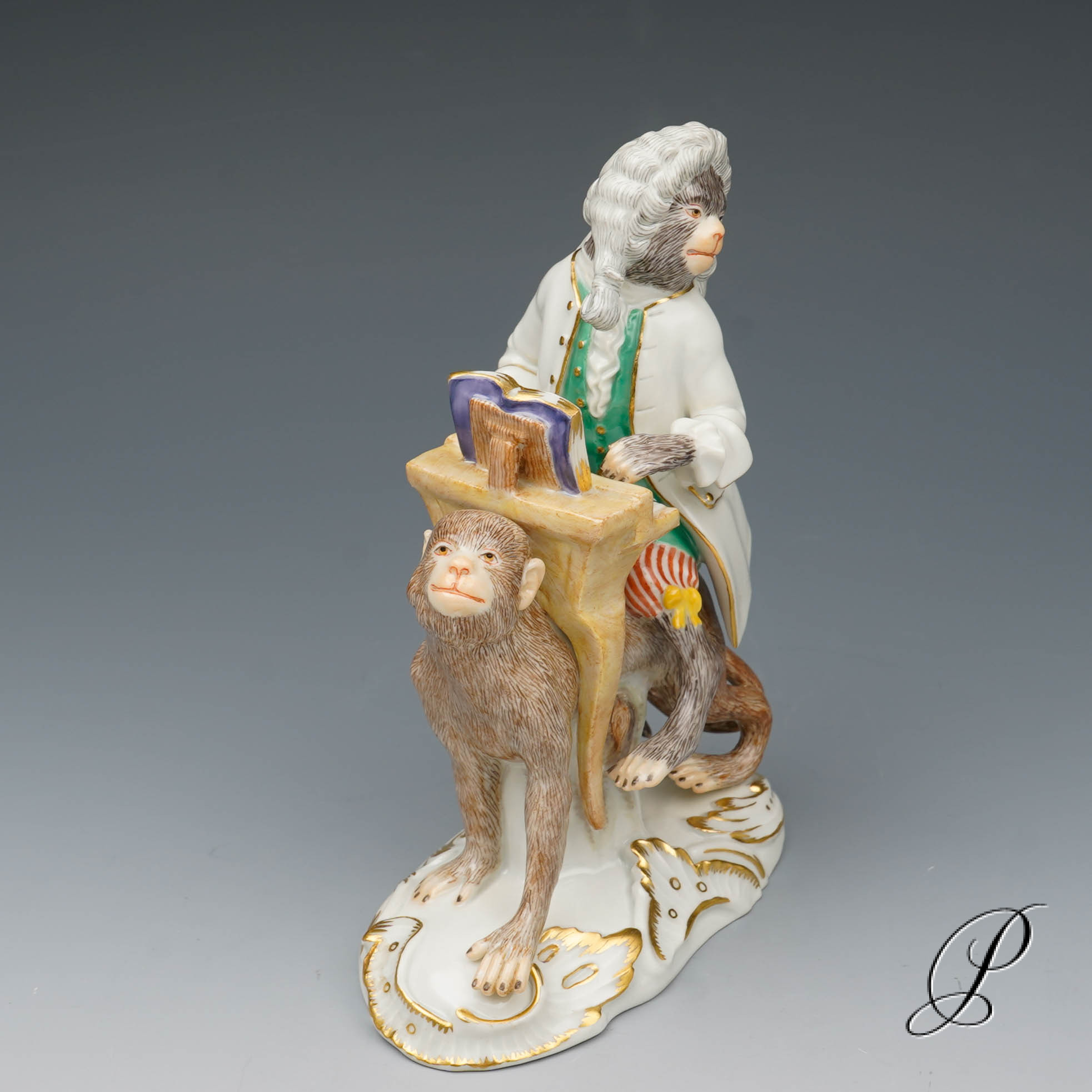 Komplette Affenkapelle Meissen 1.Wahl - 21 Affen plus Notenpult – Bild 12