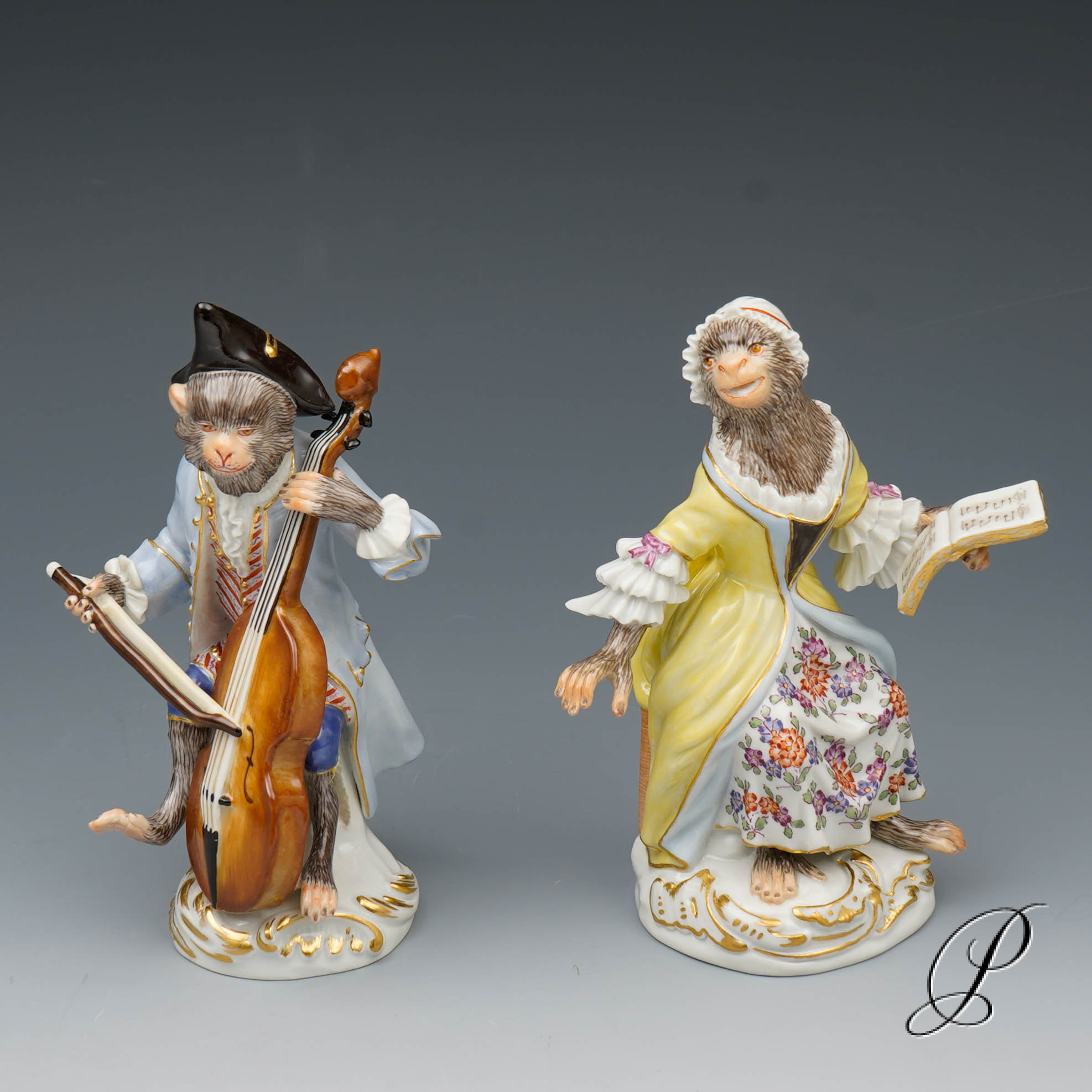 Komplette Affenkapelle Meissen 1.Wahl - 21 Affen plus Notenpult – Bild 16