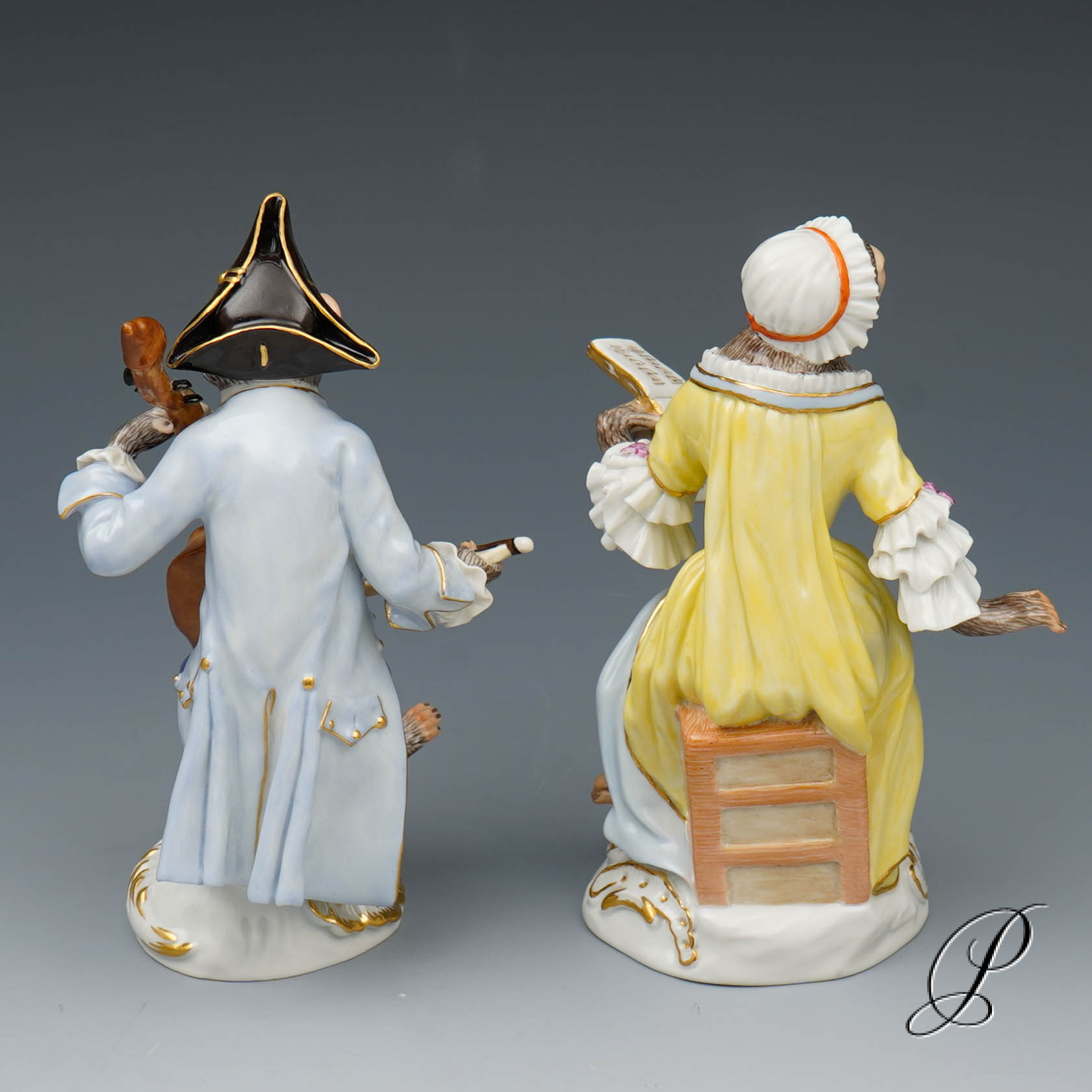 Komplette Affenkapelle Meissen 1.Wahl - 21 Affen plus Notenpult – Bild 17