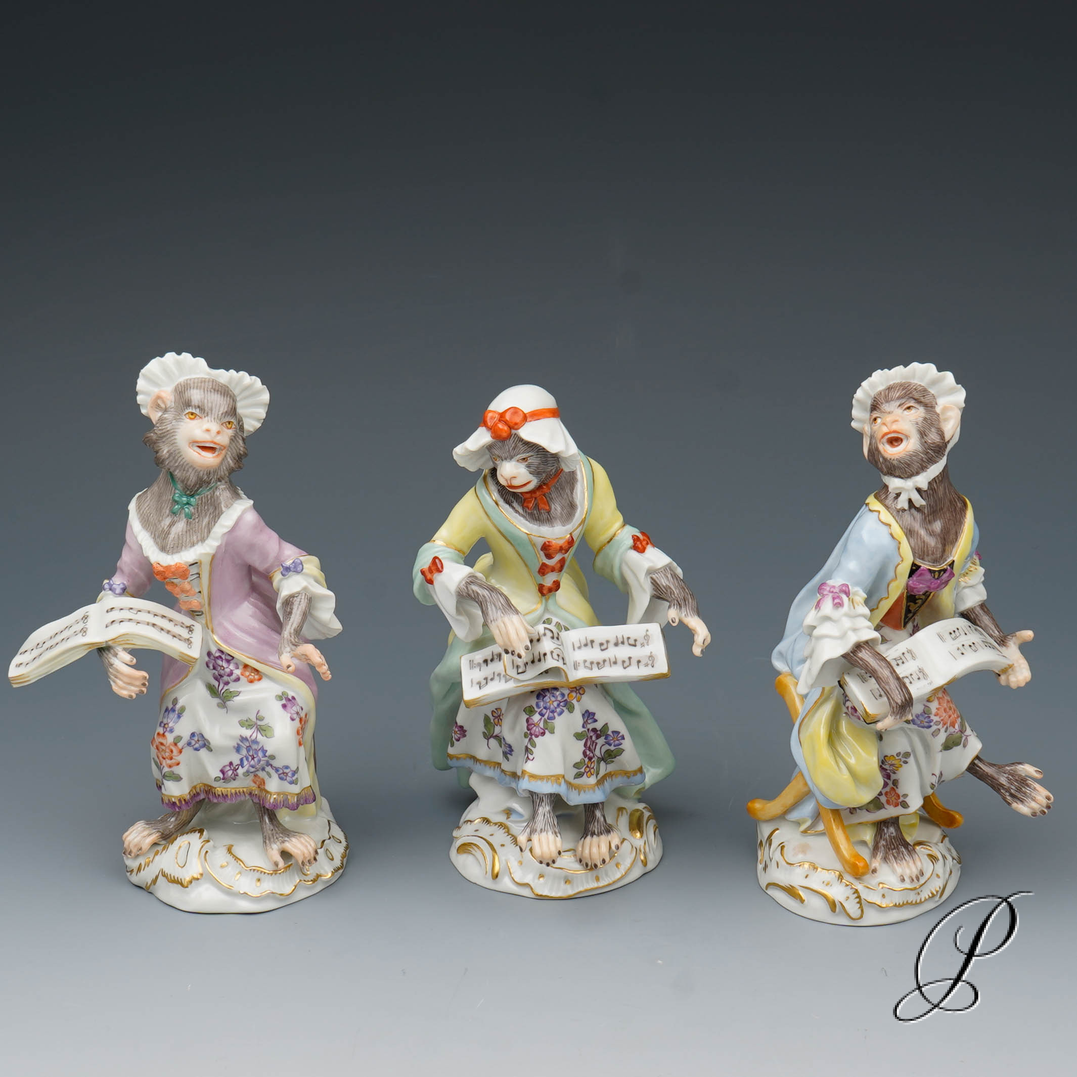 Komplette Affenkapelle Meissen 1.Wahl - 21 Affen plus Notenpult – Bild 18