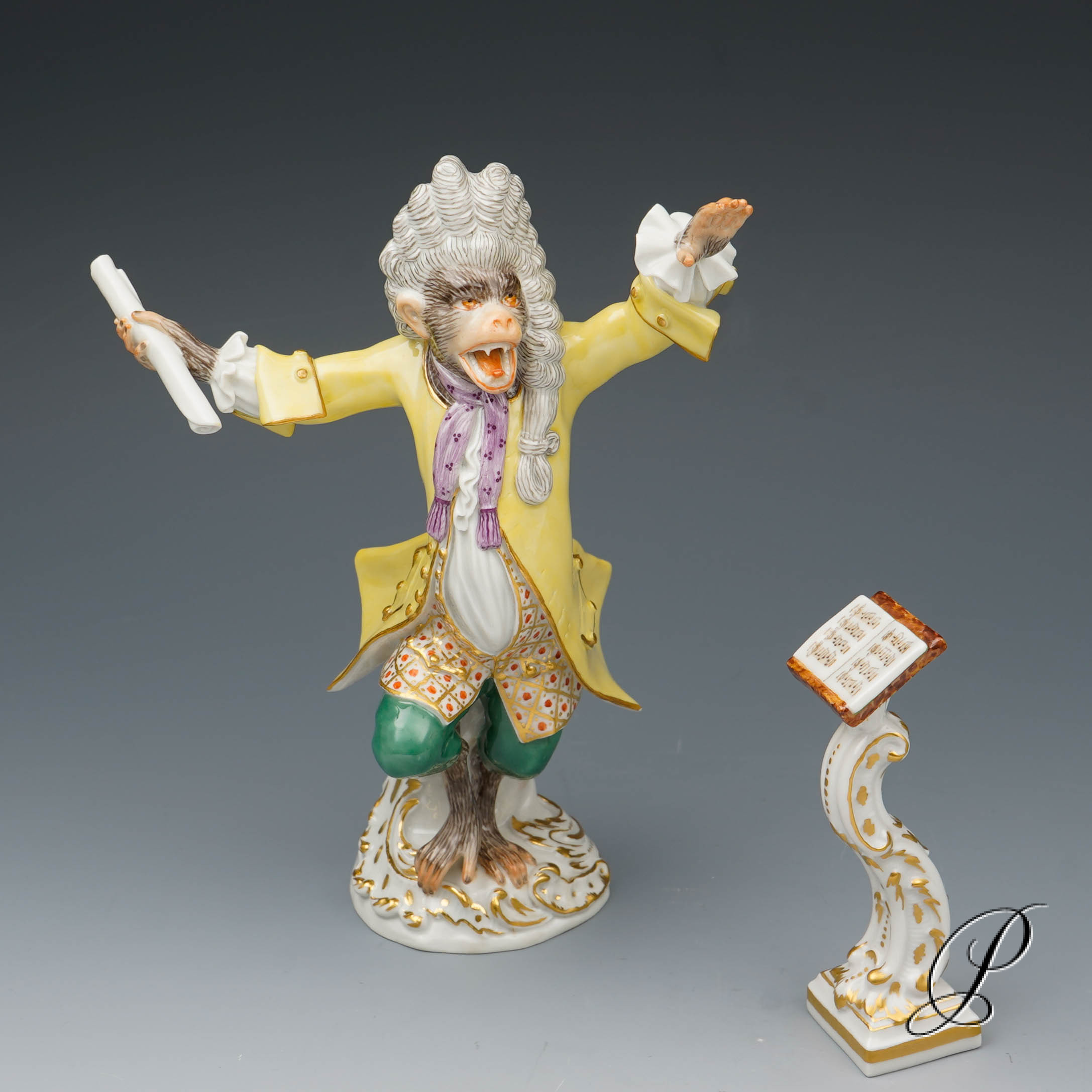 Komplette Affenkapelle Meissen 1.Wahl - 21 Affen plus Notenpult – Bild 20