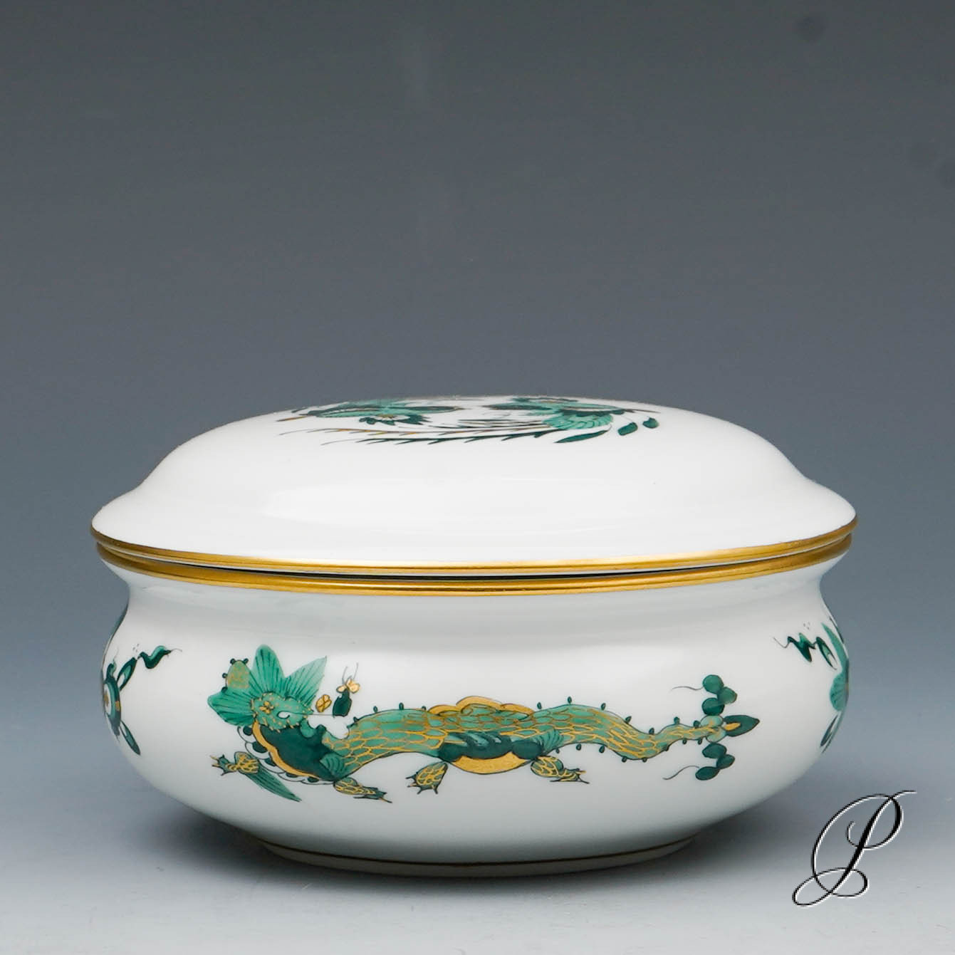 Dose - Schmuckdose Meissen 1.Wahl Reicher Drache grün – Bild 2