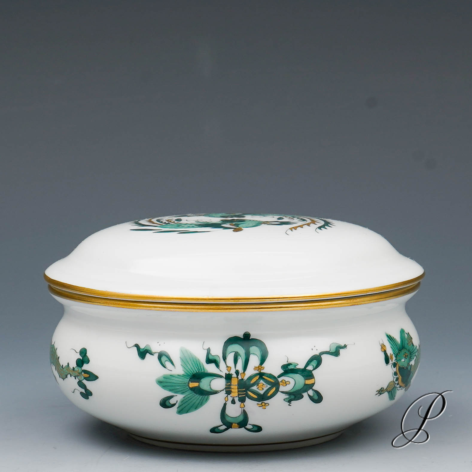 Dose - Schmuckdose Meissen 1.Wahl Reicher Drache grün – Bild 3