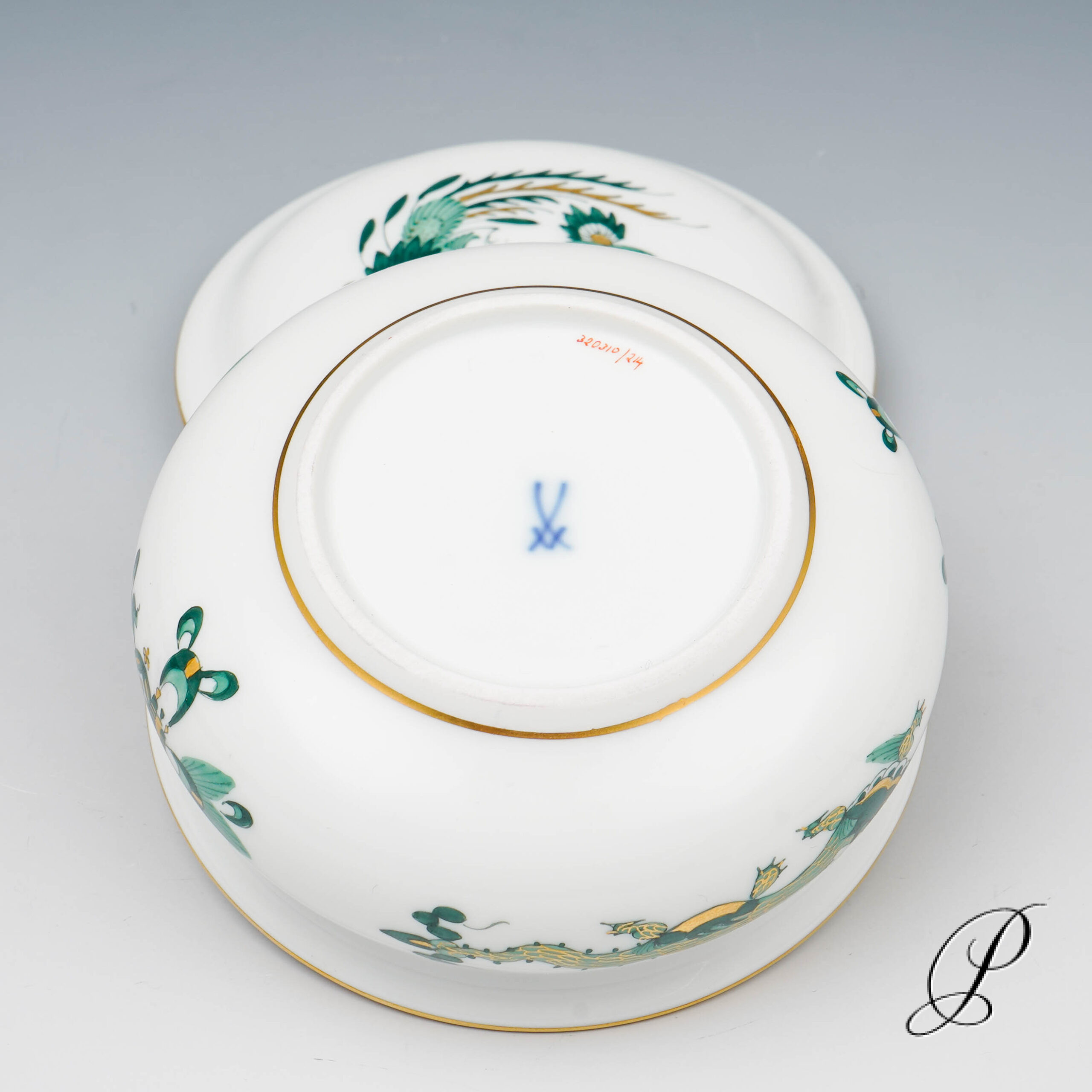 Dose - Schmuckdose Meissen 1.Wahl Reicher Drache grün – Bild 7