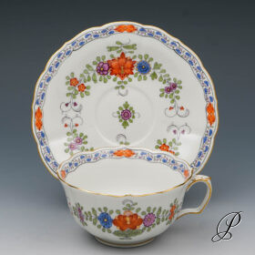 Teegedeck Meissen 1.Wahl Indische Blumenmalerei