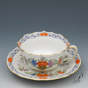 Teegedeck Meissen 1.Wahl Indische Blumenmalerei