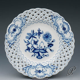 Durchbruchteller Meissen 1.Wahl im Dekor Zwiebelmuster