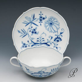 Suppengedeck Meissen 1.Wahl im Dekor Zwiebelmuster