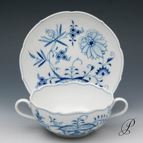 Suppengedeck Meissen 1.Wahl im Dekor Zwiebelmuster