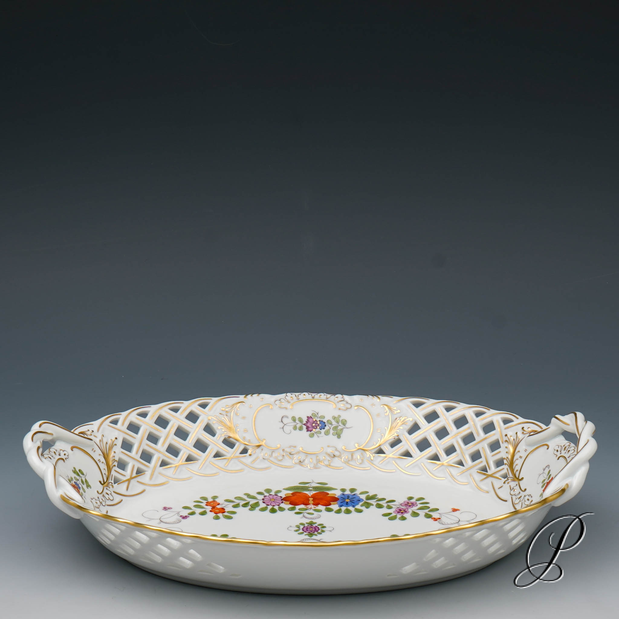 Durchbruchschale Meissen im Dekor Indische Blumenmalerei – Bild 3