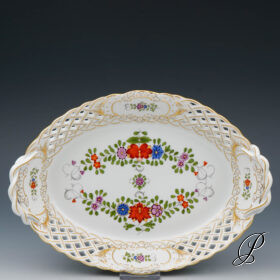 Durchbruchschale Meissen im Dekor Indische Blumenmalerei