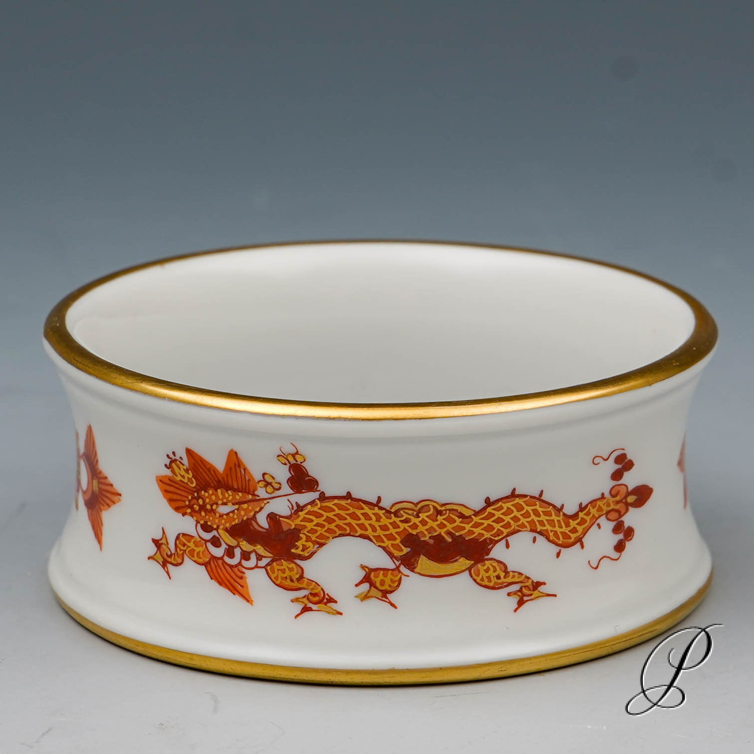 6 Serviettenringe Meissen 1.Wahl im Dekor reicher Drache rot – Bild 4