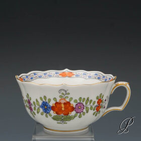Teetasse Meissen 1.Wahl Indische Blumenmalerei