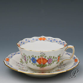 Teegedeck Meissen 1.Wahl Indische Blumenmalerei