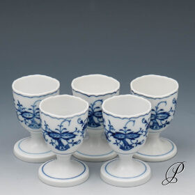 5 Eierbecher Meissen im Dekor Zwiebelmuster