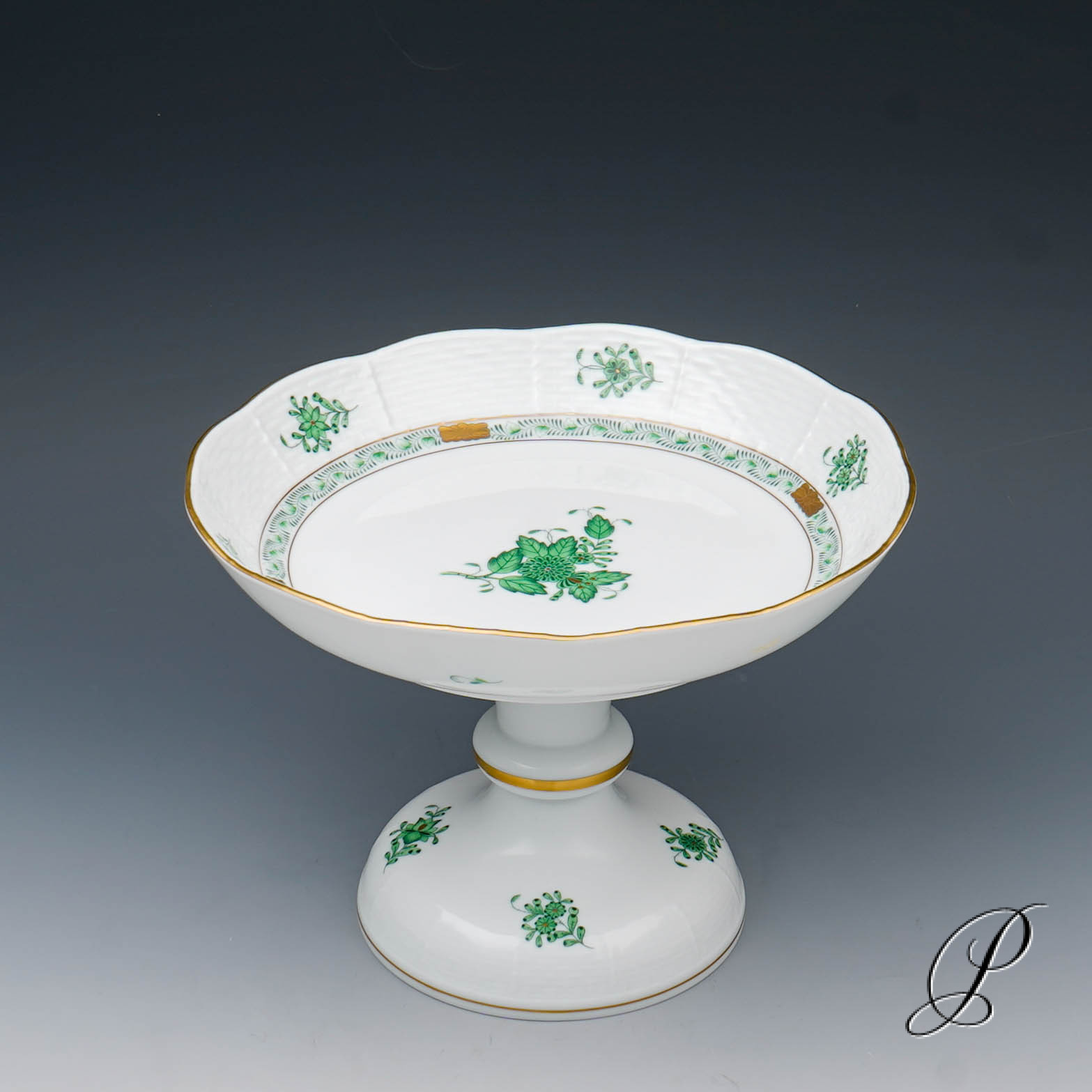 Tafelaufsatz Herend im Dekor Apponyi grün – Bild 6