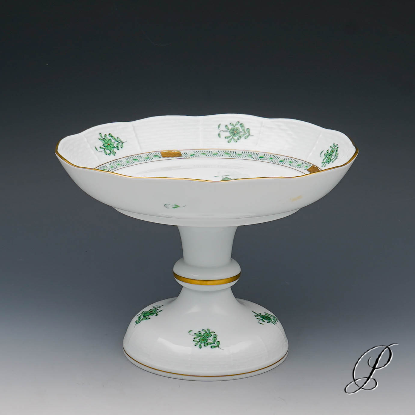 Tafelaufsatz Herend im Dekor Apponyi grün – Bild 7