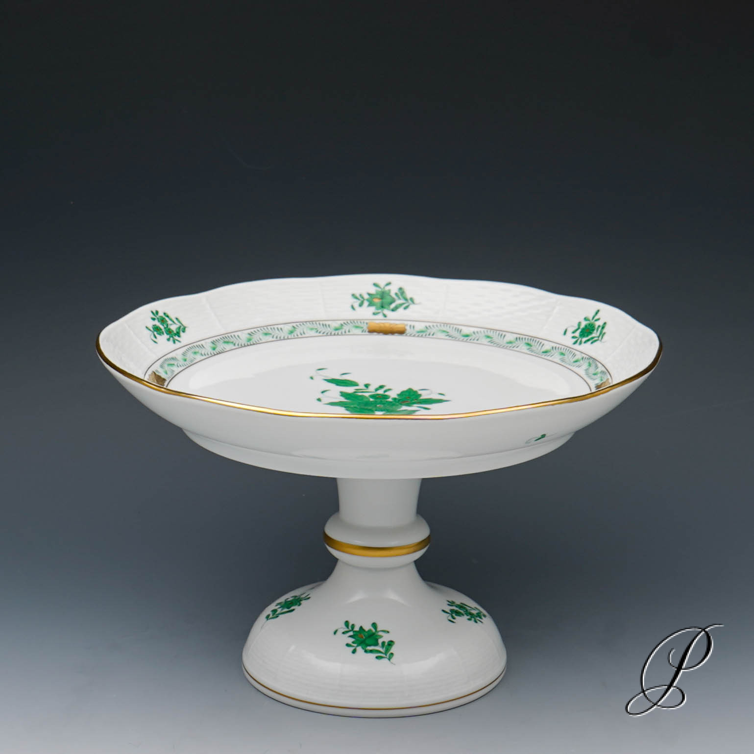 Tafelaufsatz Herend im Dekor Apponyi grün