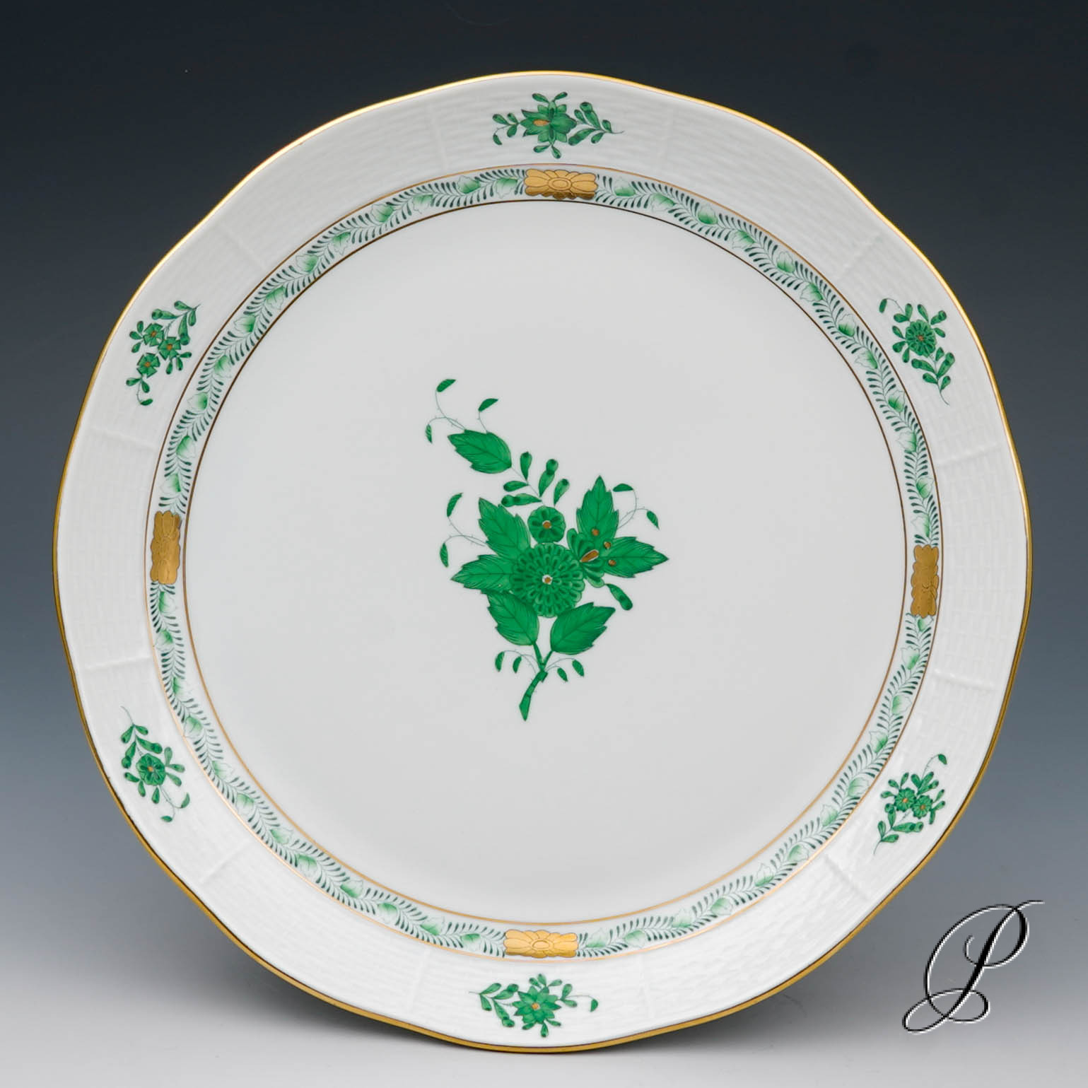 Tafelaufsatz Herend im Dekor Apponyi grün – Bild 6