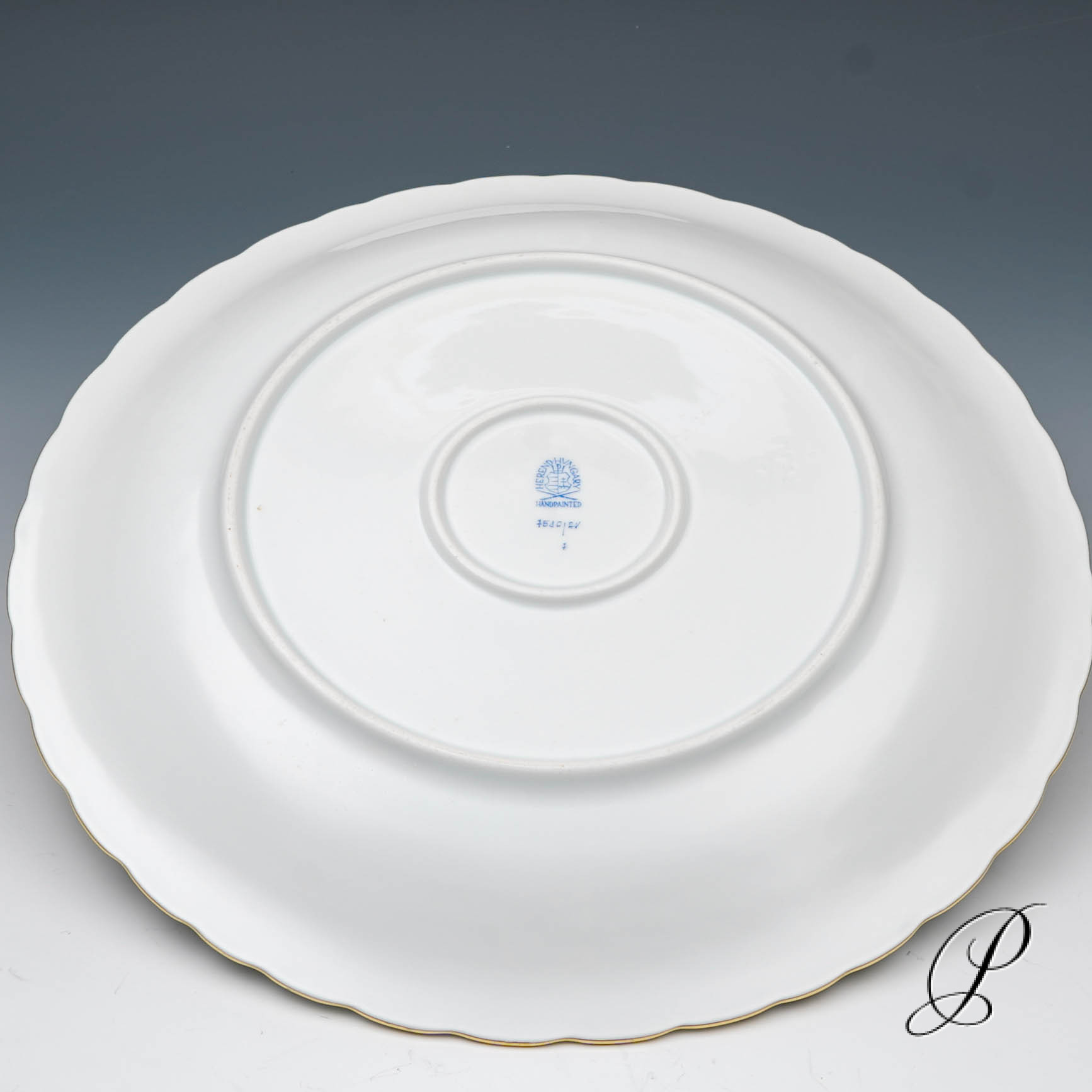 große Kuchenschale Herend im Dekor Apponyi grün – Bild 6