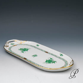 große Kuchenplatte (L=36cm!!) Herend Apponyi grün