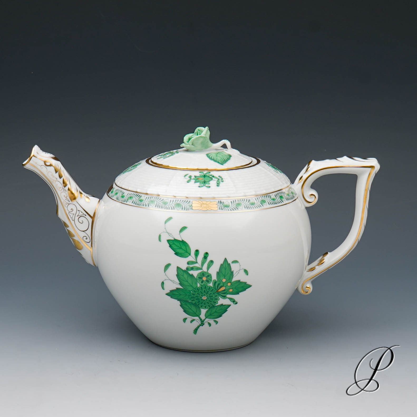 Teeservice Herend im Dekor Apponyi grün für 6 Personen – Bild 3