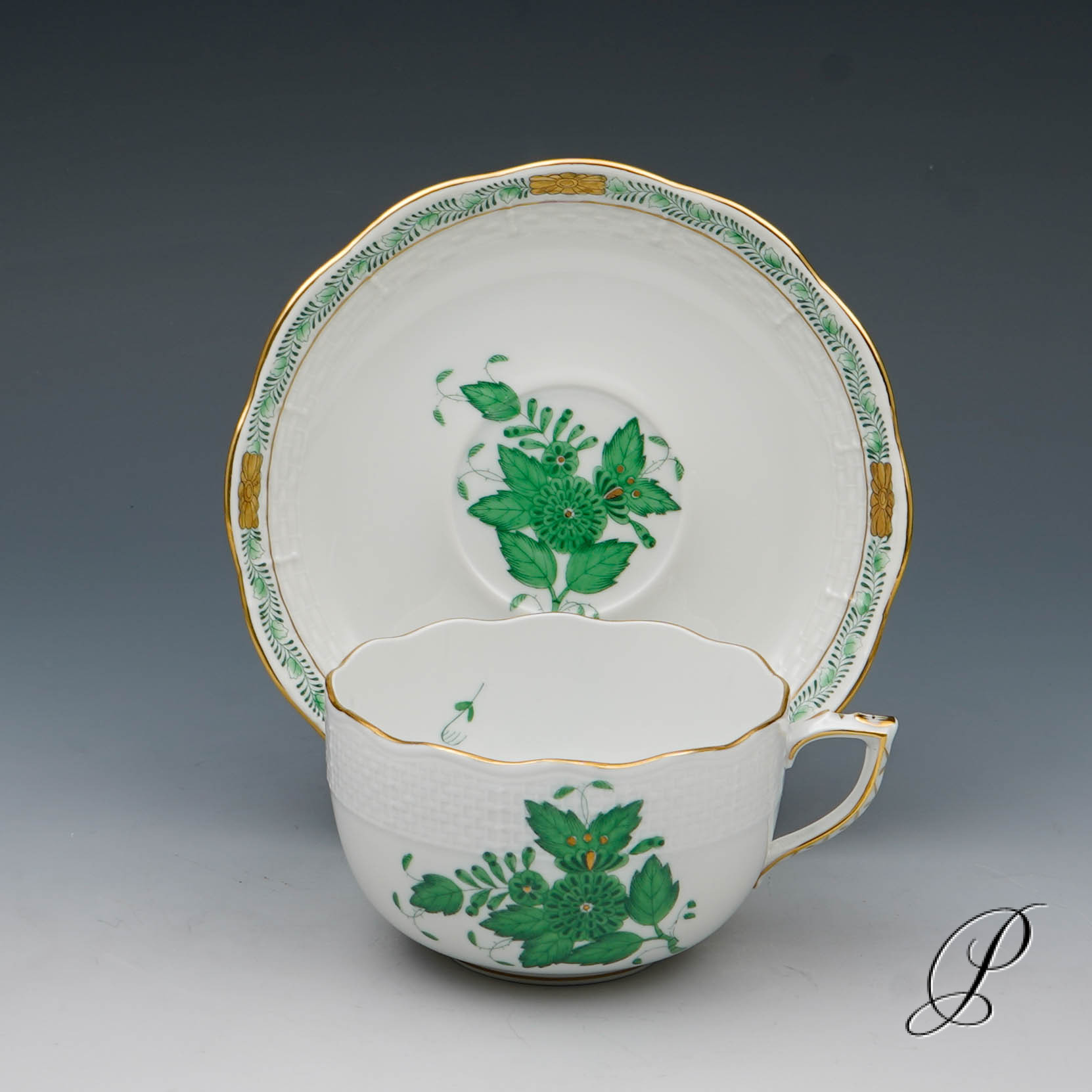 Teeservice Herend im Dekor Apponyi grün für 6 Personen – Bild 13