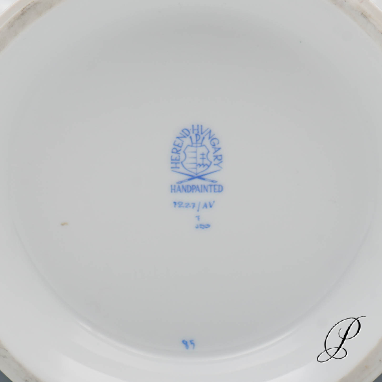 großer schwerer Blumentopf Herend Apponyi grün – Bild 8