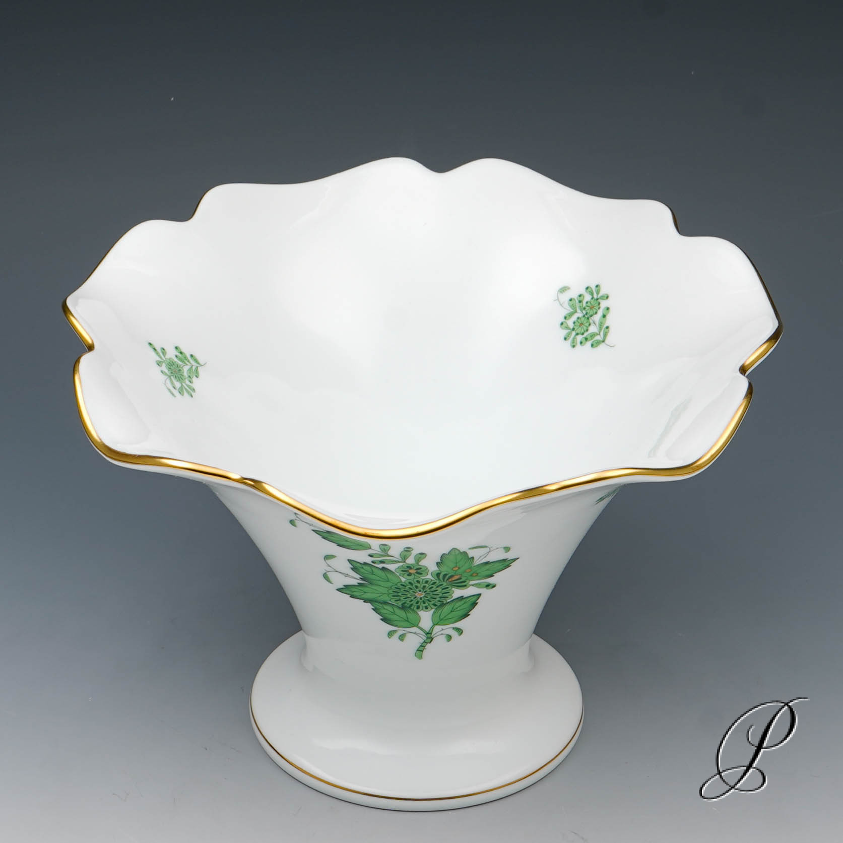 große Vase Herend im Dekor Apponyi grün – Bild 8