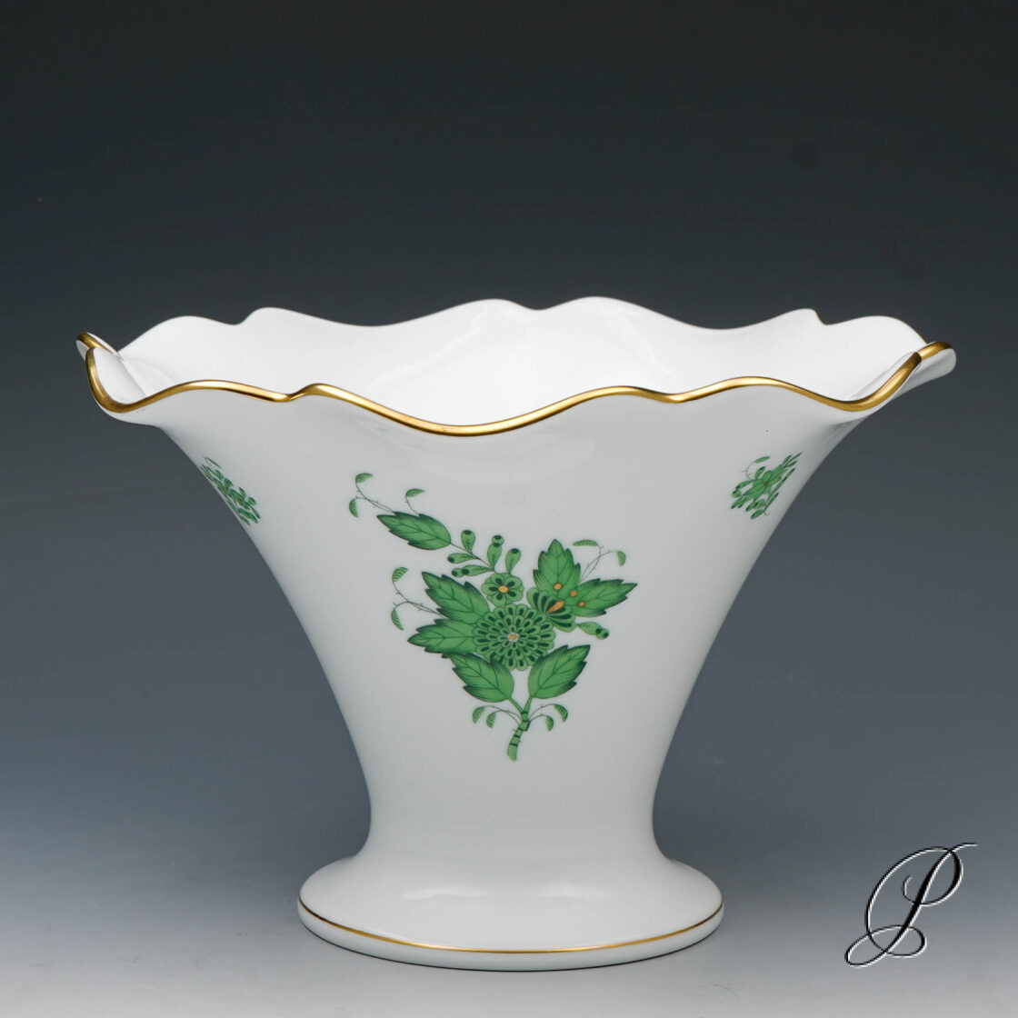 große Vase Herend im Dekor Apponyi grün