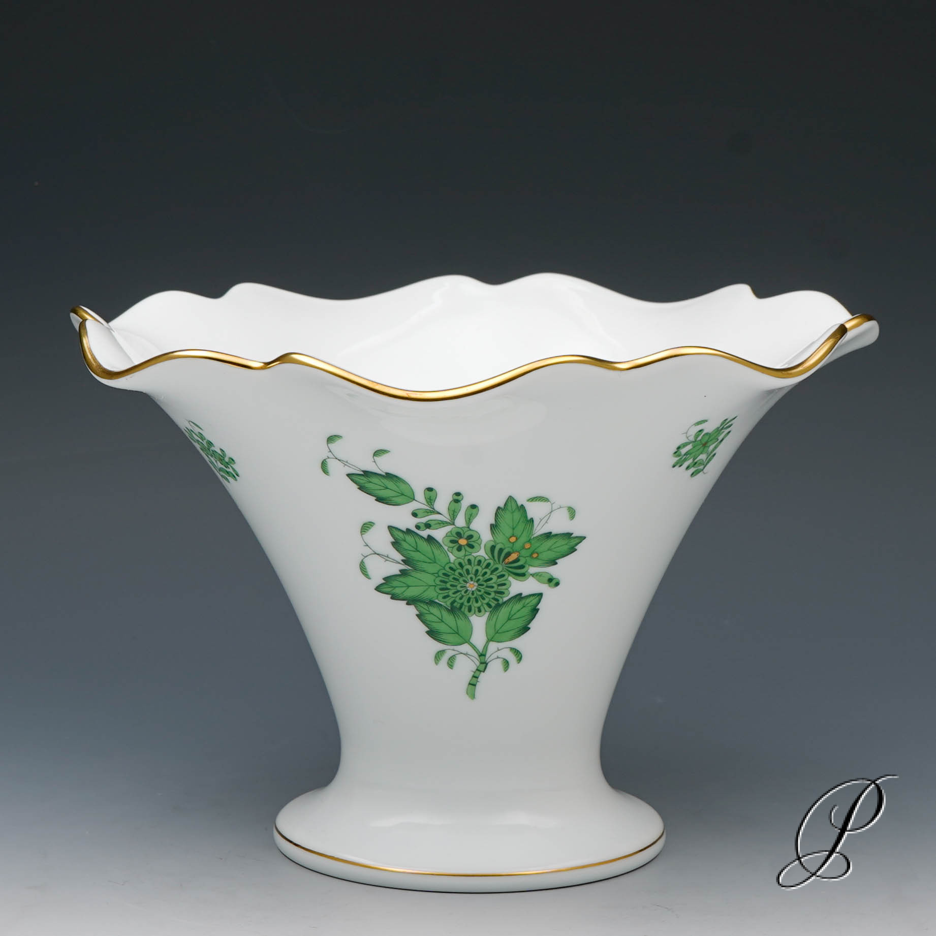 große Vase Herend im Dekor Apponyi grün