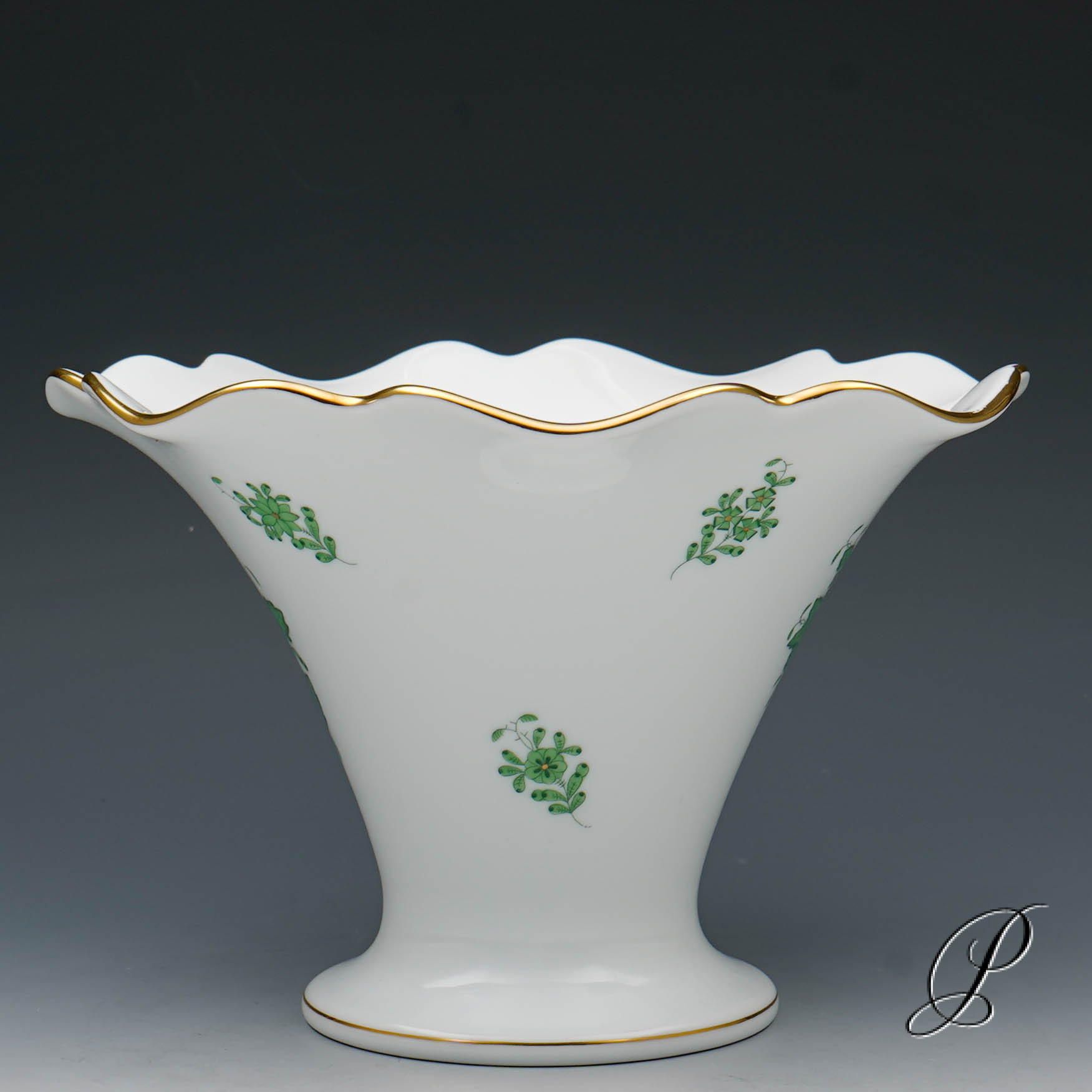 große Vase Herend im Dekor Apponyi grün – Bild 3