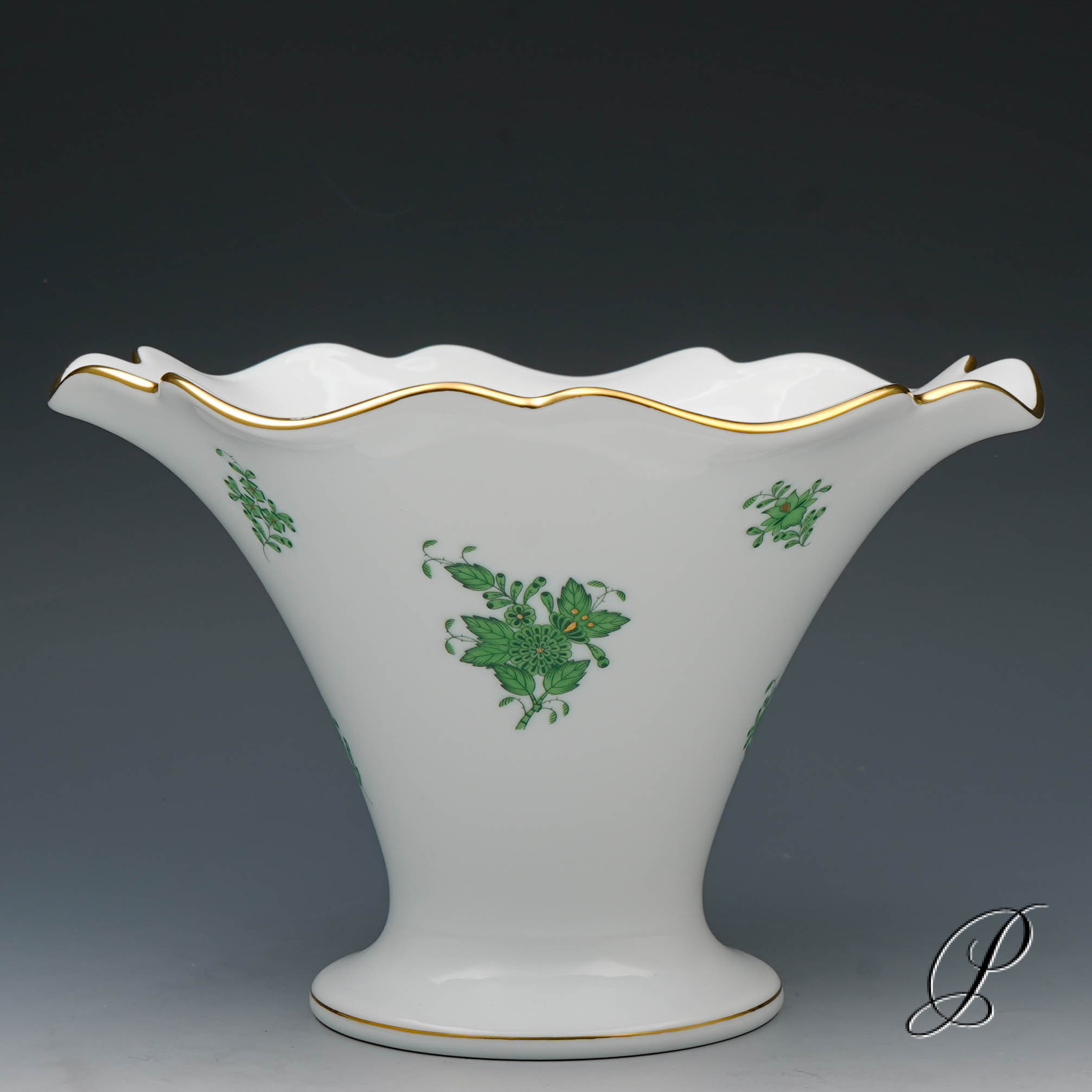 große Vase Herend im Dekor Apponyi grün – Bild 4