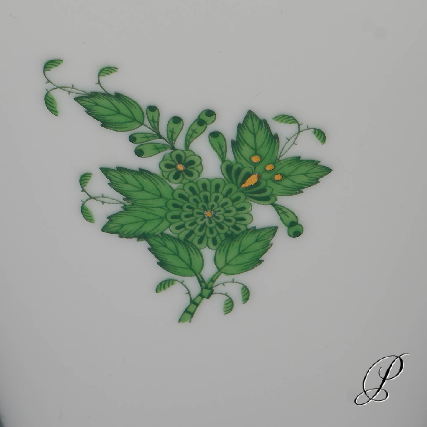 große Vase Herend im Dekor Apponyi grün – Bild 5