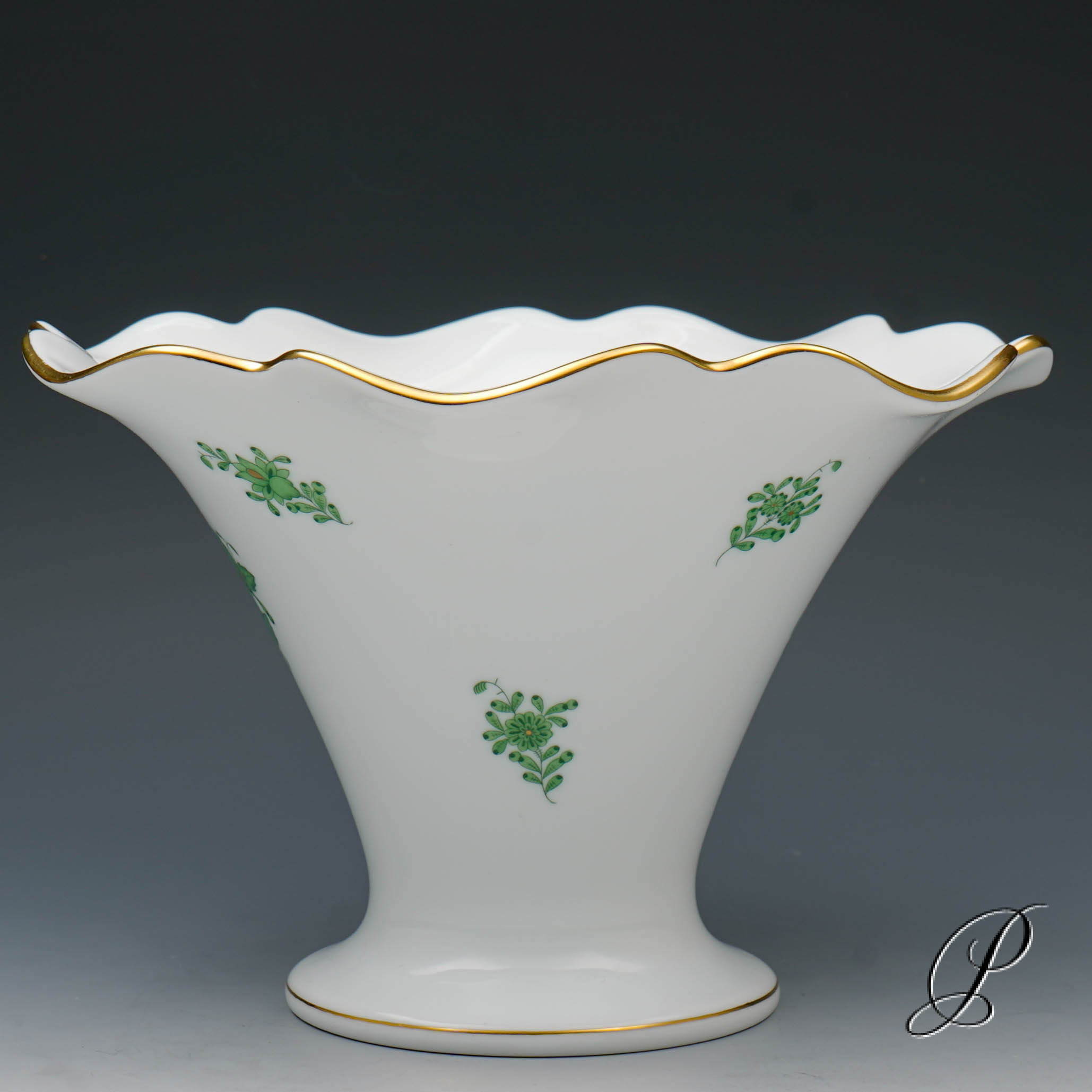 große Vase Herend im Dekor Apponyi grün – Bild 6