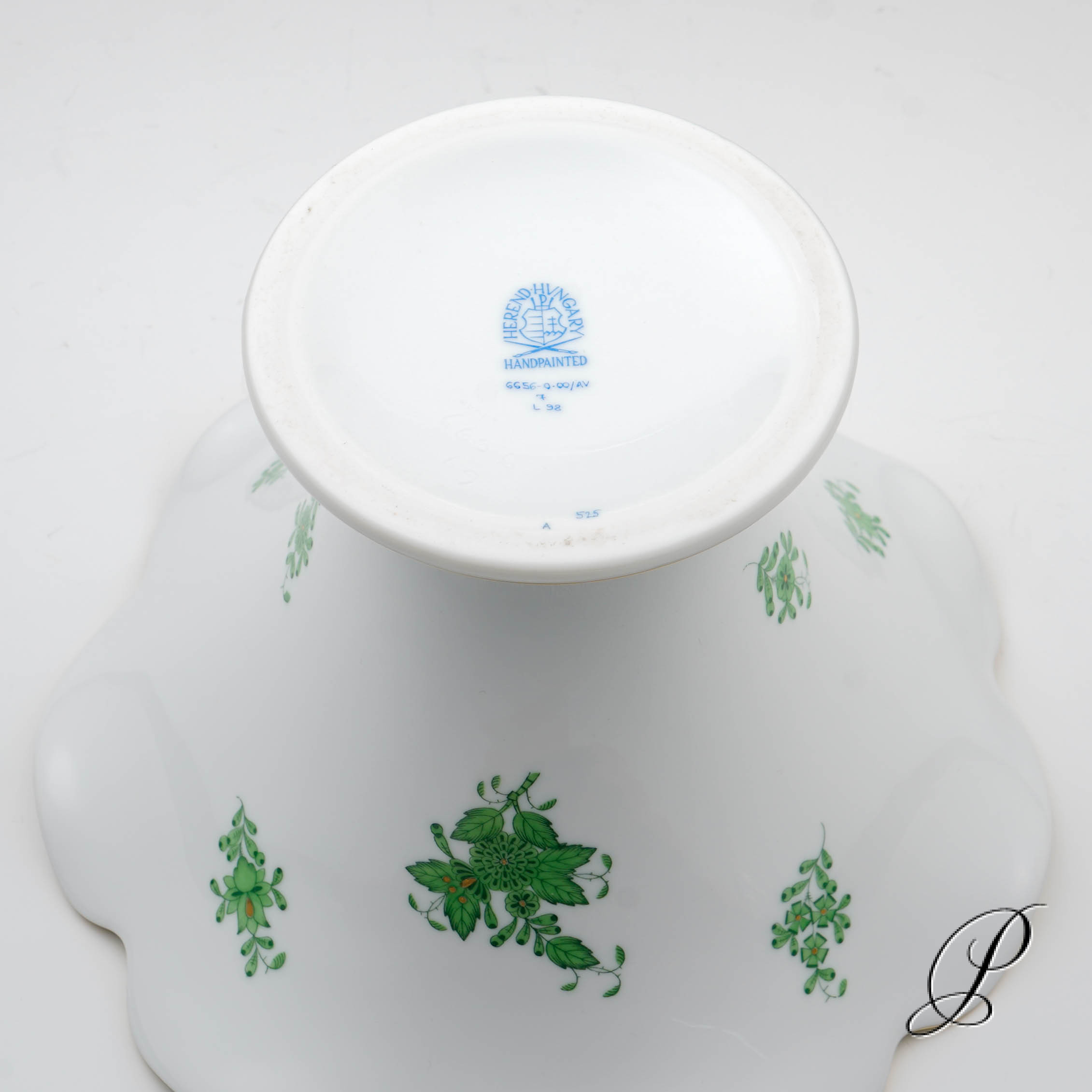 große Vase Herend im Dekor Apponyi grün – Bild 9