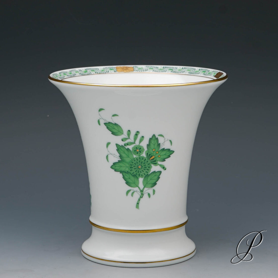 Vase Herend im Dekor Apponyi grün