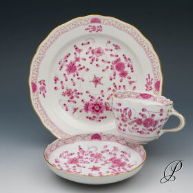 Kaffeegedeck Meissen 1.Wahl reiche Indische Malerei purpur