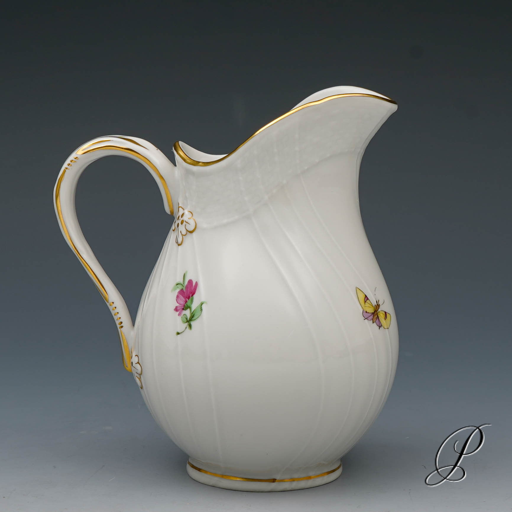 Teeservice KPM Berlin mit Blumenmalerei und Schmetterlingen – Bild 8