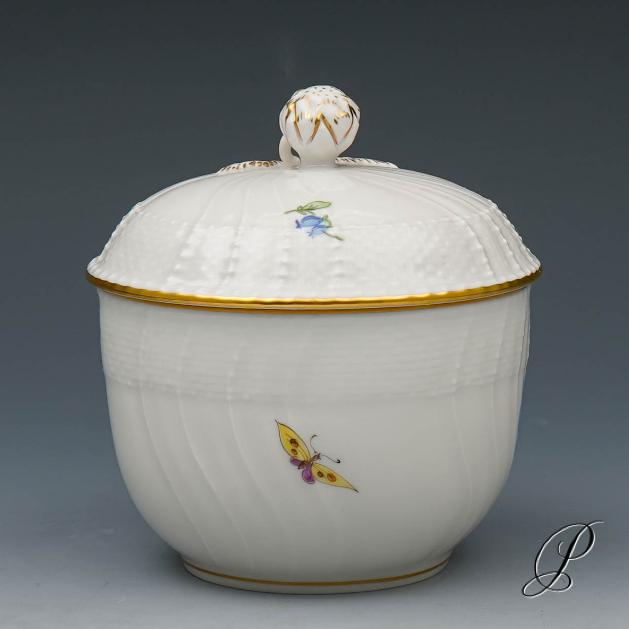 Teeservice KPM Berlin mit Blumenmalerei und Schmetterlingen – Bild 10