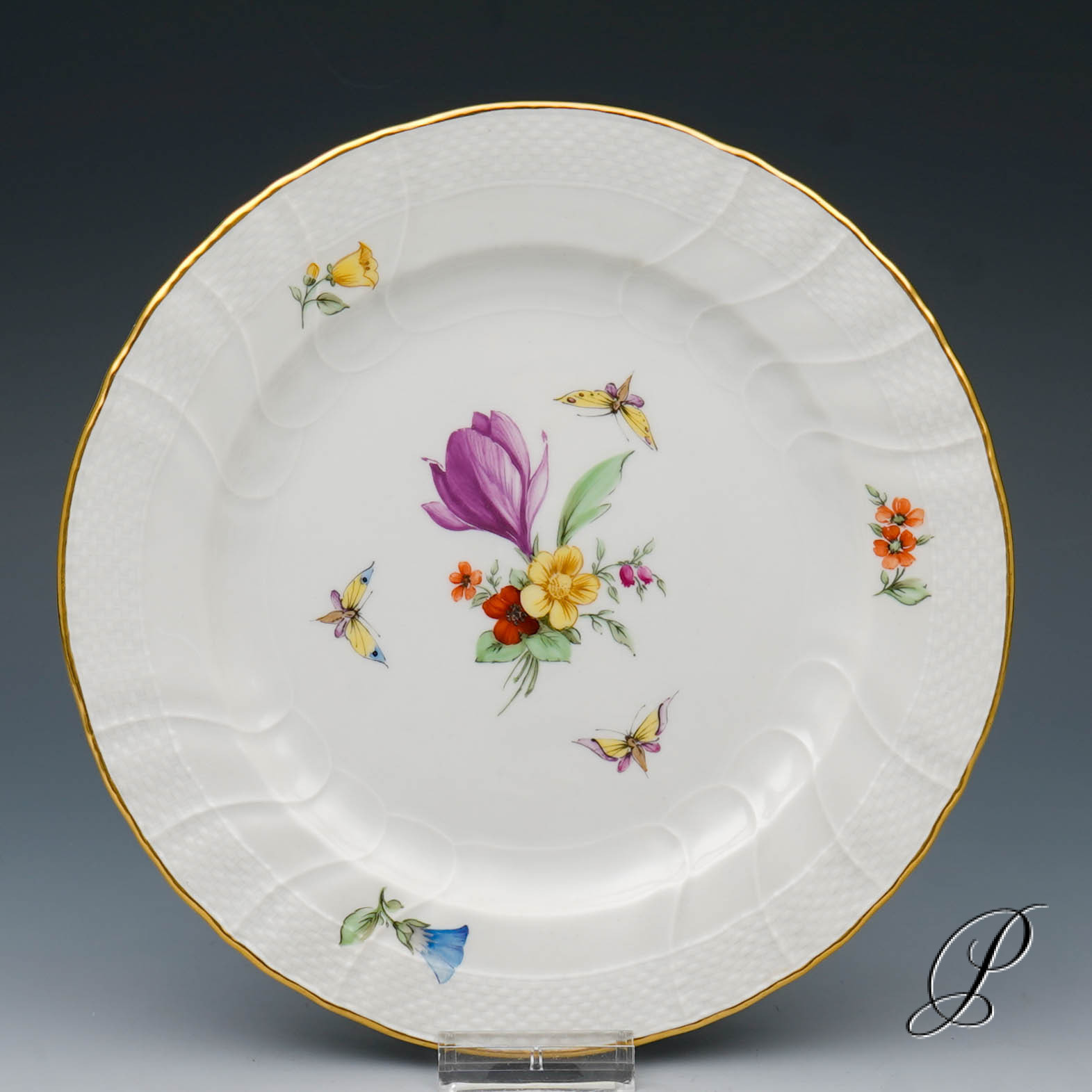 Teeservice KPM Berlin mit Blumenmalerei und Schmetterlingen – Bild 17