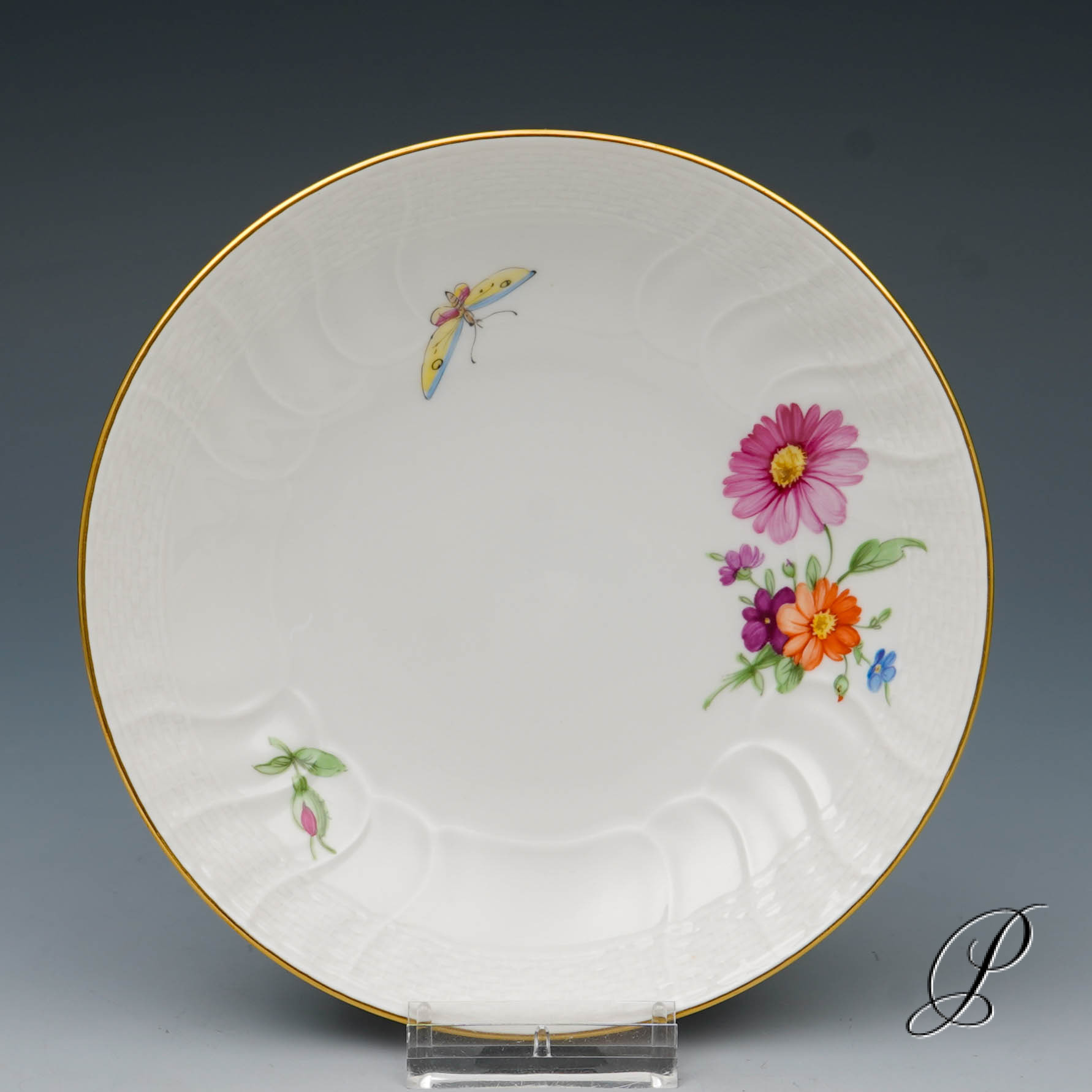 Teeservice KPM Berlin mit Blumenmalerei und Schmetterlingen – Bild 20